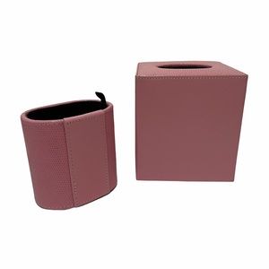 Pink Pencil Pen Holder and Tissue Box Cover